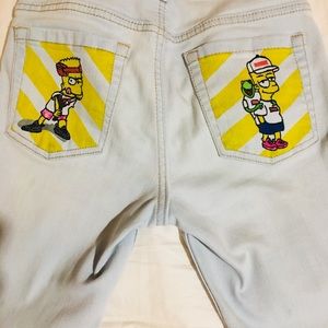 Custom Bart Simpson Jeans with Stripes